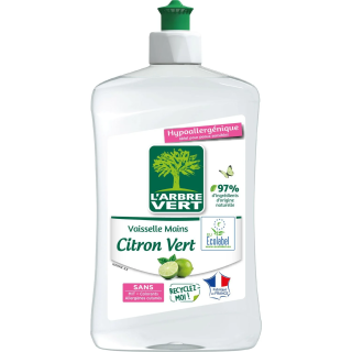 Liquide vaisselle Citron Vert Hypoallergénique Peaux Sensibles Ecolabel L'ARBRE VERT
