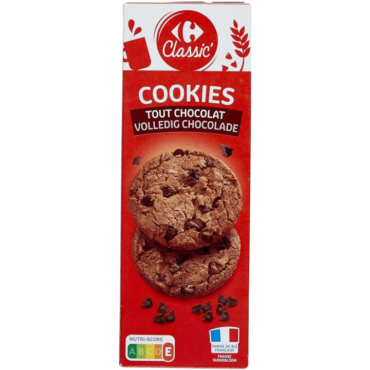 Cookies tout chocolat CARREFOUR CLASSIC'