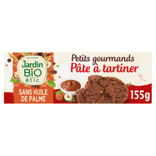 Biscuits petit gourmand à la pâte à tartiner Bio JARDIN BIO ETIC