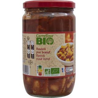 Plat cuisiné ravioli pur bœuf Bio CARREFOUR BIO