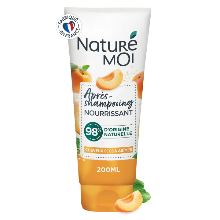 Après-Shampoing Nourrissant pour Cheveux secs et abîmés Abricot Bio et Huile de Sésame Bio NATURE MOI