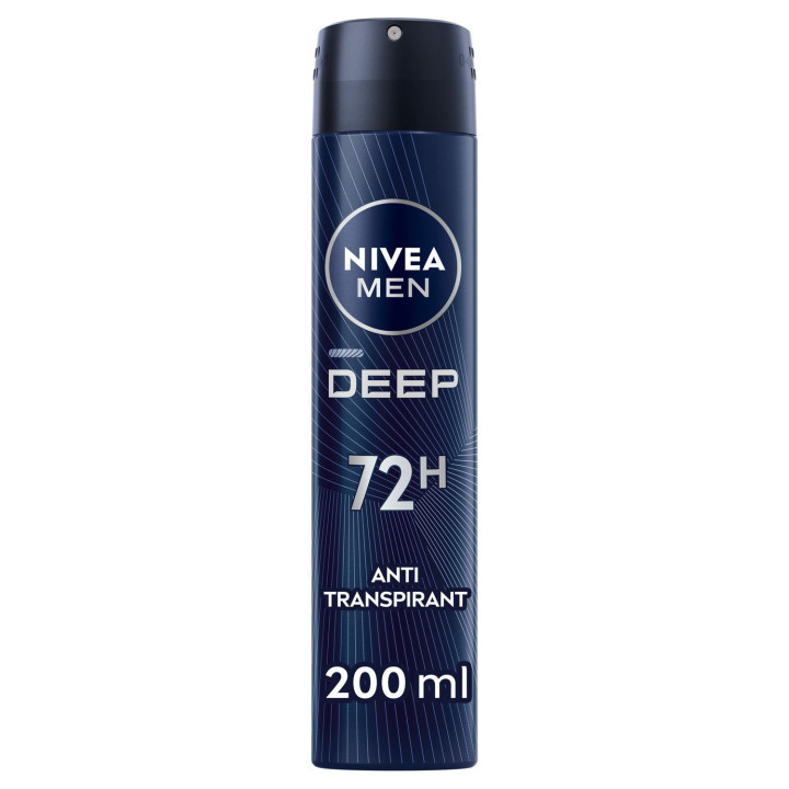 Déodorant spray homme Anti-transpirant Charbon Deep Black Carbon NIVEA MEN