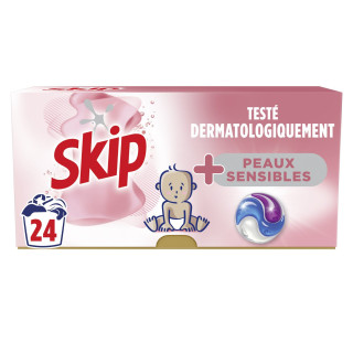 Lessive capsules Tout-en-1 Peaux Sensibles SKIP