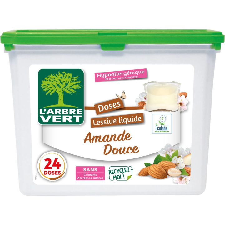 Lessive capsules Hypoallergénique Amande Douce L'ARBRE VERT
